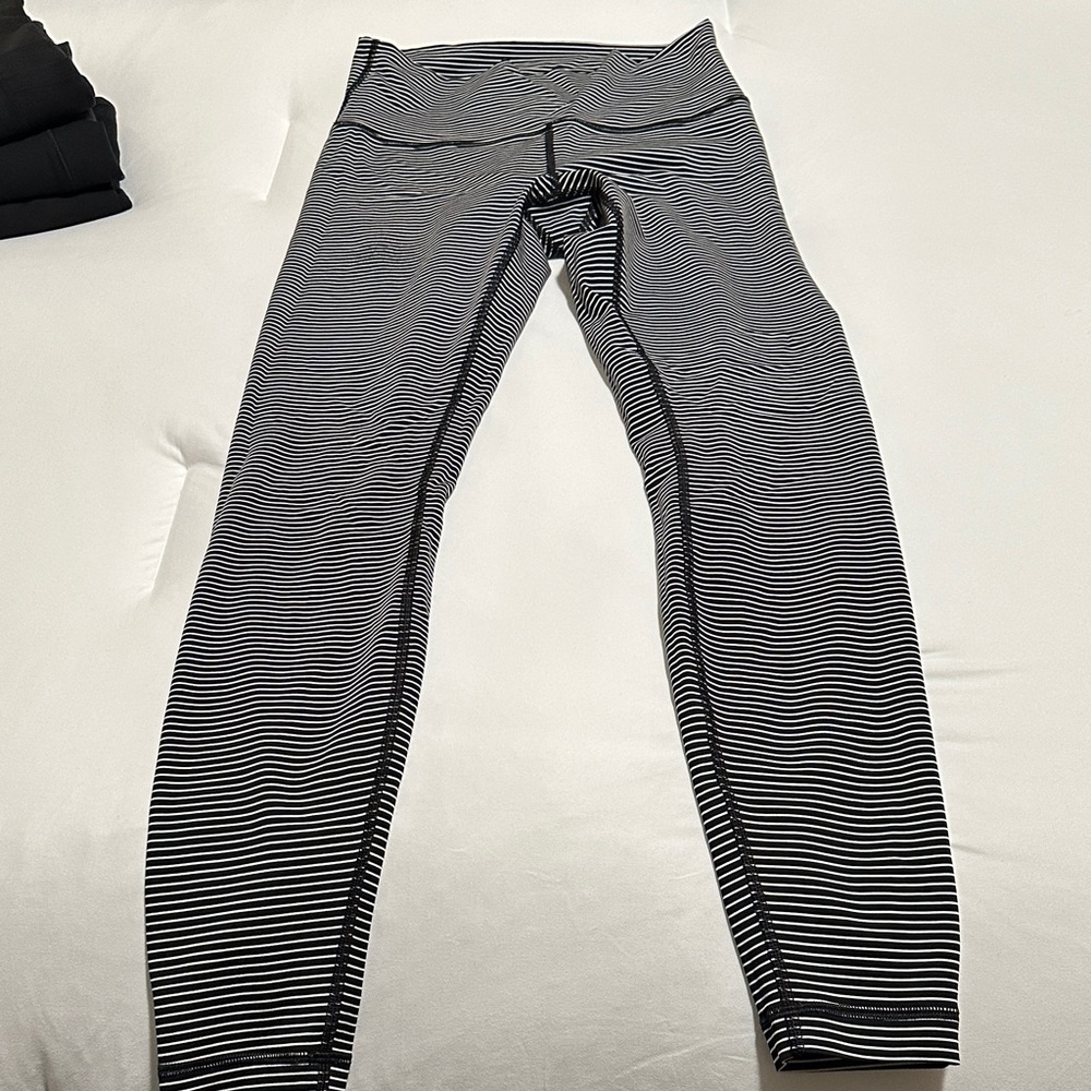 Lululemon Striped Black and White Leggings